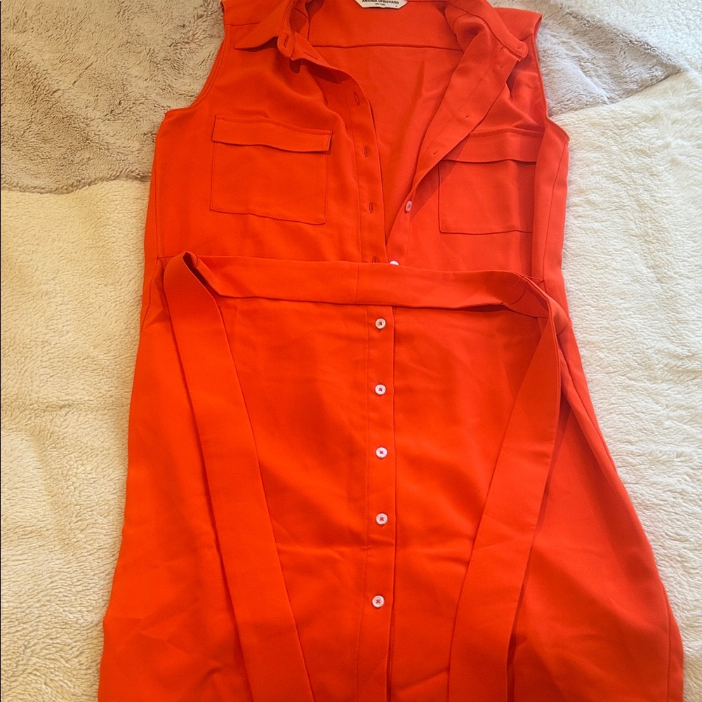 Amanda Uprichard Orange Midi Dress